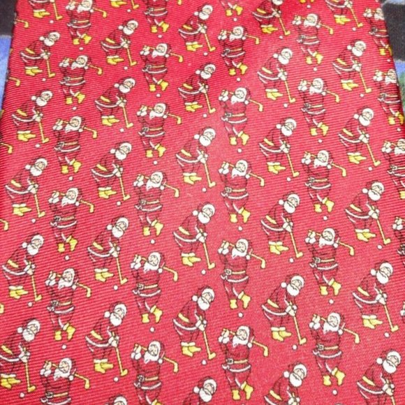 ❤️SANTA CLAUS Christmas Golf Tie HOLIDAY TRADITIONS BY MMG Hallmark - Picture 2 of 5